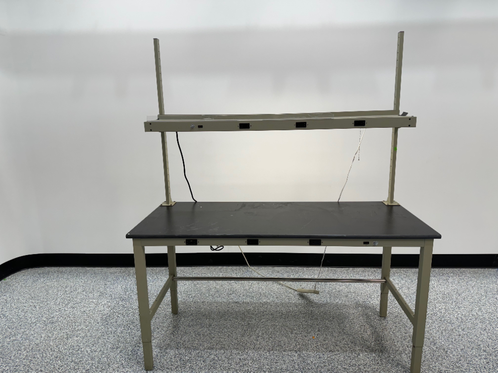 Image of 6' Black Stationary Lab Table w/ Shelving